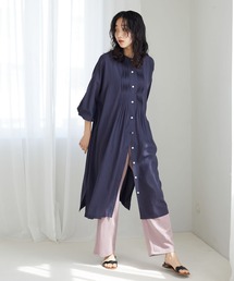 CRAFT STANDARD BOUTIQUE | バックドロストギャザーワンピース　＊(シャツワンピース)