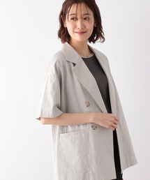 GLOBAL WORK | フレンチリネンコン半袖ジャケット/272138(テーラードジャケット)