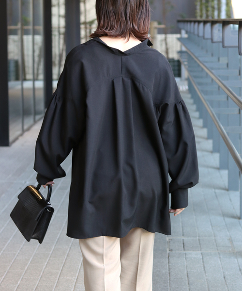 B.C STOCK（ベーセーストック）の「リネンライクスキッパーブラウス◆（シャツ/ブラウス・レディース・ホワイト/ブラック/イエロー・FREE）」の6枚目の写真