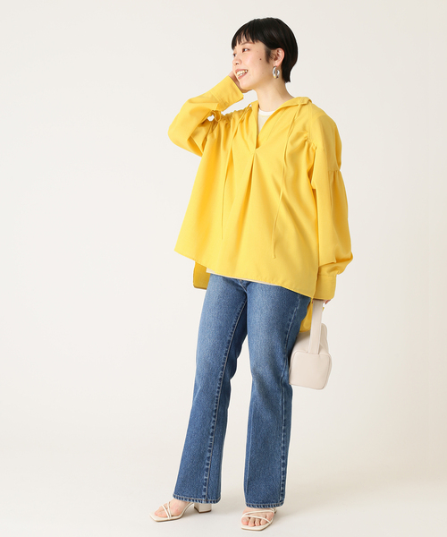 B.C STOCK（ベーセーストック）の「リネンライクスキッパーブラウス◆（シャツ/ブラウス・レディース・ホワイト/ブラック/イエロー・FREE）」の12枚目の写真