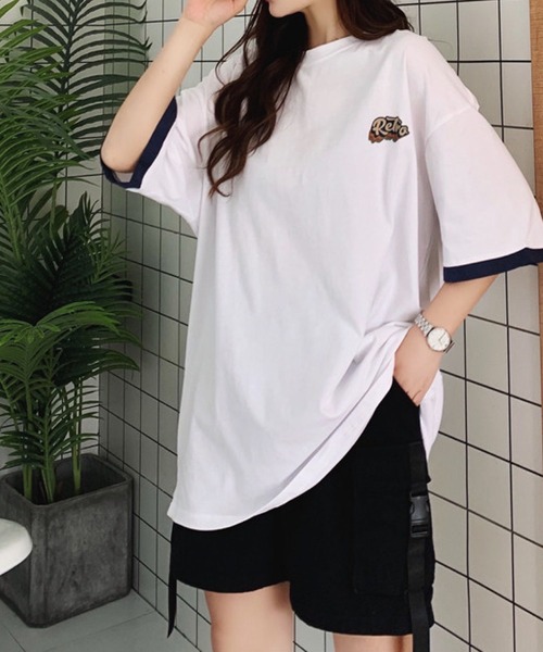 meJane(ミージェーン)の「ReTroバックロゴプリントBIGTシャツ【ZOZOTOWN限定】(Tシャツ/カットソー・レディース・ホワイト/ブラック・FREE)」の4枚目の写真