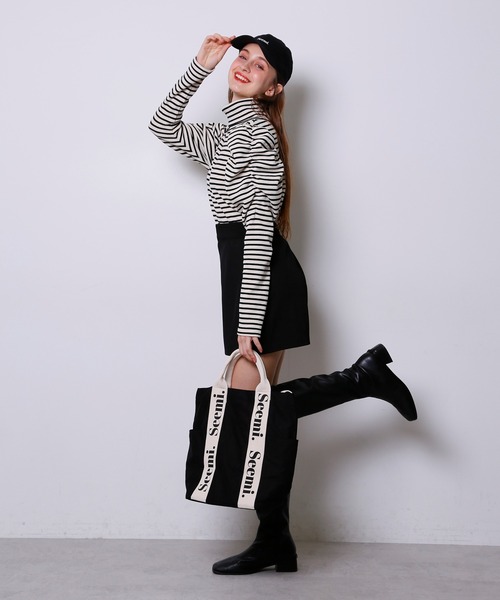 Seemi. byNICECLAUP( シーミーバイナイスクラップ)の「Seemiロゴトートバッグ(トートバッグ・レディース・ブラック/ホワイト系その他・FREE)」の10枚目の写真