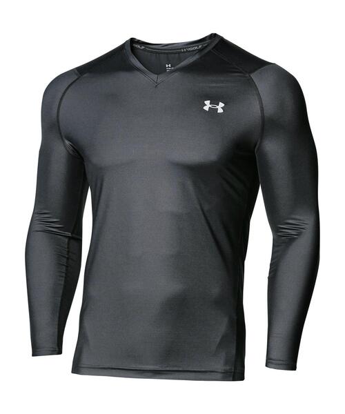UNDER ARMOUR（アンダーアーマー）の「UAアイソチル フィッティド ロングスリーブ Vネックシャツ（ゴルフ/メンズ）（Tシャツ/カットソー・メンズ・ホワイト/ブラック・S/L/M/XL/XXL）」の6枚目の写真