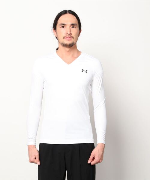 UNDER ARMOUR（アンダーアーマー）の「UAアイソチル フィッティド ロングスリーブ Vネックシャツ（ゴルフ/メンズ）（Tシャツ/カットソー・メンズ・ホワイト/ブラック・S/L/M/XL/XXL）」の18枚目の写真
