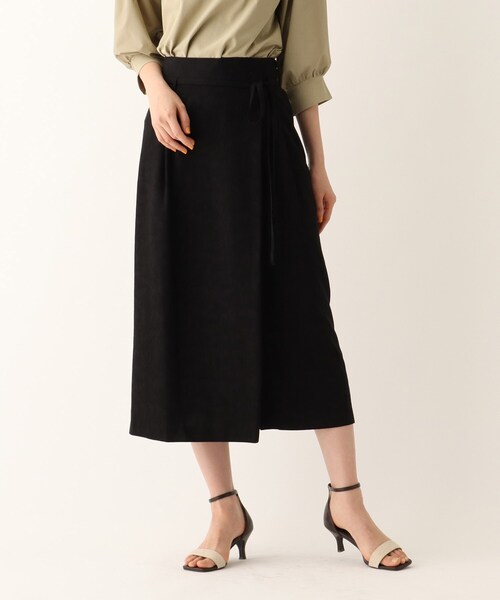 OPAQUE.CLIP（オペークドットクリップ）の「◆ボタニカルジャカードラップスカート【WEB限定サイズ】（スカート・レディース・ブラック/ダークグリーン/ブラウン系その他・42/40/38）」の2枚目の写真