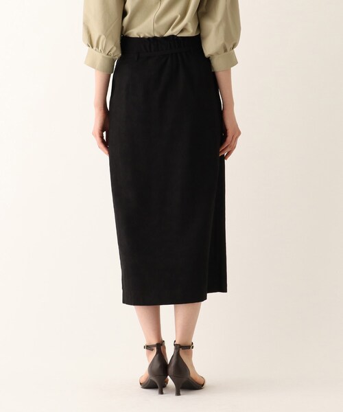 OPAQUE.CLIP（オペークドットクリップ）の「◆ボタニカルジャカードラップスカート【WEB限定サイズ】（スカート・レディース・ブラック/ダークグリーン/ブラウン系その他・42/40/38）」の6枚目の写真