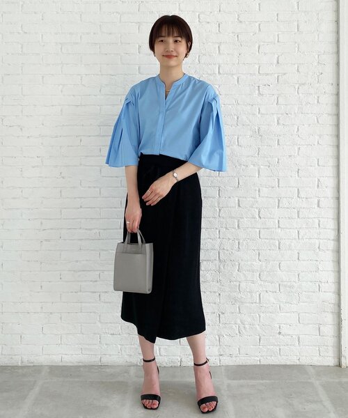 OPAQUE.CLIP（オペークドットクリップ）の「◆ボタニカルジャカードラップスカート【WEB限定サイズ】（スカート・レディース・ブラック/ダークグリーン/ブラウン系その他・42/40/38）」の18枚目の写真