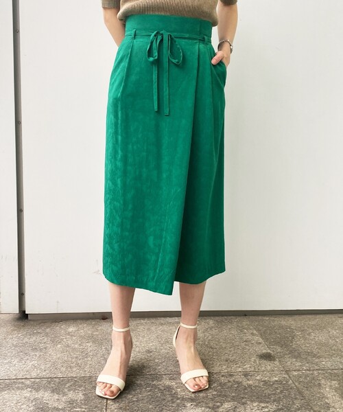 OPAQUE.CLIP（オペークドットクリップ）の「◆ボタニカルジャカードラップスカート【WEB限定サイズ】（スカート・レディース・ブラック/ダークグリーン/ブラウン系その他・42/40/38）」の19枚目の写真