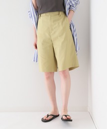コットンリネンストレッチハーフパンツ