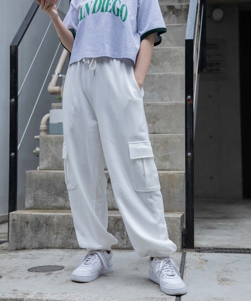 WEGO（ウィゴー）の「■■■WEGO/スウェットカーゴポケットパンツ■■■（カーゴパンツ・レディース・グレー系その他/その他2/ホワイト/その他1・FREE）」の2枚目の写真