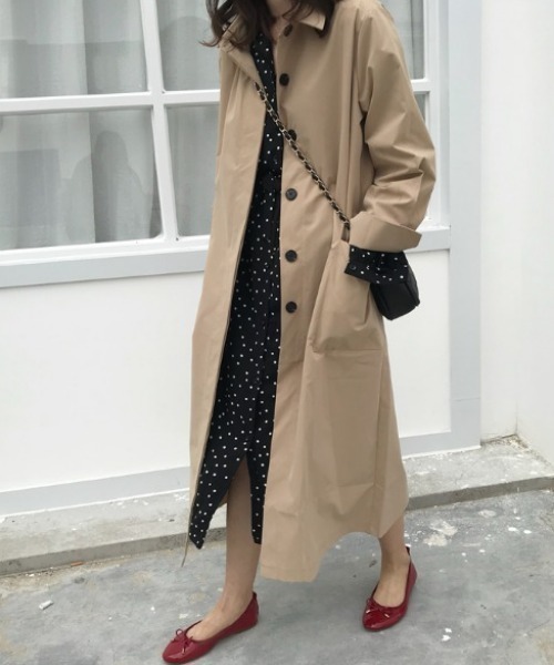 almo（アルモ）の「【almo】ベーシック ステンカラーコート(SP)（ステンカラーコート・レディース・ベージュ・FREE）」の8枚目の写真