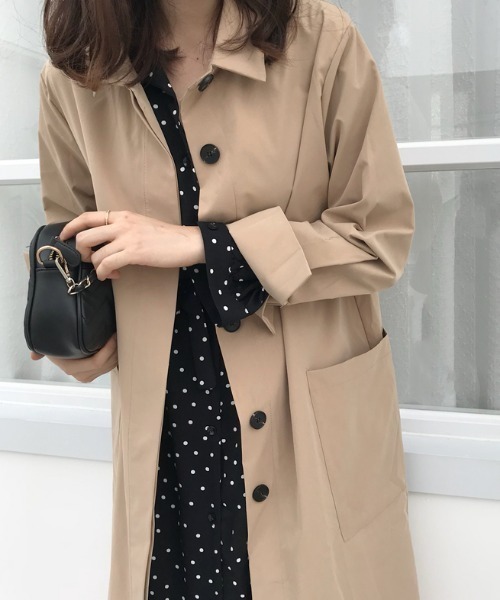 almo（アルモ）の「【almo】ベーシック ステンカラーコート(SP)（ステンカラーコート・レディース・ベージュ・FREE）」の4枚目の写真