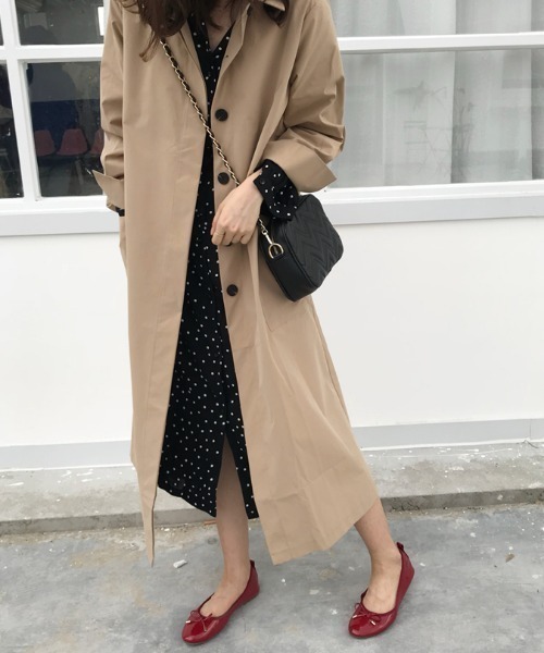 almo（アルモ）の「【almo】ベーシック ステンカラーコート(SP)（ステンカラーコート・レディース・ベージュ・FREE）」の2枚目の写真