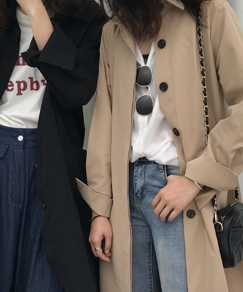 almo（アルモ）の「【almo】ベーシック ステンカラーコート(SP)（ステンカラーコート・レディース・ベージュ・FREE）」の9枚目の写真