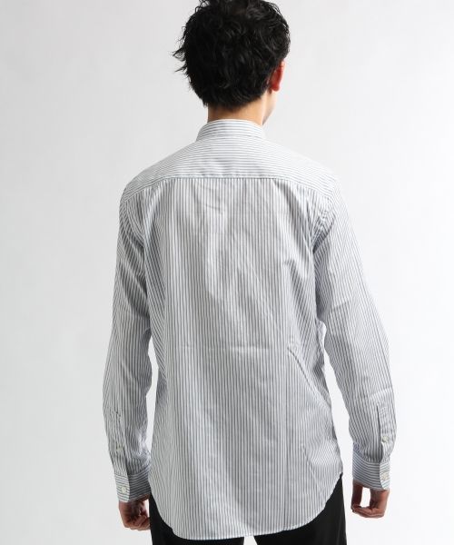 HARE（ハレ）の「スタンドカラーストライプシャツ(HARE)（シャツ/ブラウス・メンズ・サックスブルー/オフホワイト/グレー/ライトブルー・MEDIUM/SMALL）」の8枚目の写真