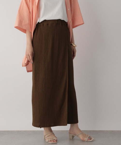 LOWRYS FARM（ローリーズファーム）の「シャーリングラップタイトスカート　287641（スカート・レディース・ブラック/ブラウン/オレンジ/アイボリー・FREE）」の3枚目の写真