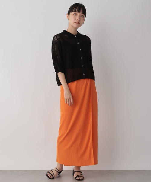 LOWRYS FARM（ローリーズファーム）の「シャーリングラップタイトスカート　287641（スカート・レディース・ブラック/ブラウン/オレンジ/アイボリー・FREE）」の9枚目の写真