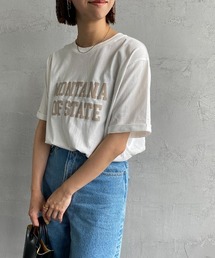 [MAISON DE L'ALLURE/メゾンドゥラリュール] カレッジロゴ 発泡プリントTシャツ