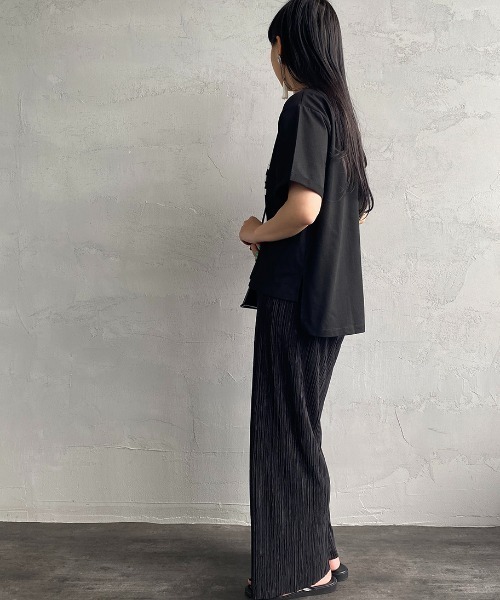 JEANS FACTORY （ジーンズファクトリー）の「[MAISON DE L'ALLURE/メゾンドゥラリュール] カレッジロゴ 発泡プリントTシャツ（Tシャツ/カットソー・レディース・オフホワイト/ベージュ/ブラック/ミント・F）」の7枚目の写真
