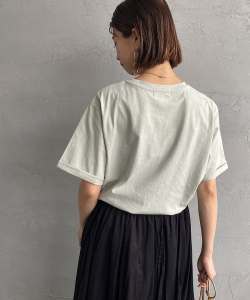 JEANS FACTORY （ジーンズファクトリー）の「[MAISON DE L'ALLURE/メゾンドゥラリュール] カレッジロゴ 発泡プリントTシャツ（Tシャツ/カットソー・レディース・オフホワイト/ベージュ/ブラック/ミント・F）」の10枚目の写真