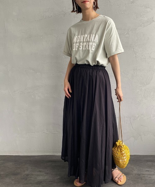 JEANS FACTORY （ジーンズファクトリー）の「[MAISON DE L'ALLURE/メゾンドゥラリュール] カレッジロゴ 発泡プリントTシャツ（Tシャツ/カットソー・レディース・オフホワイト/ベージュ/ブラック/ミント・F）」の19枚目の写真
