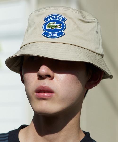 LACOSTE（ラコステ）の「【LACOSTE】ラコステエンブレムロゴバケットハット L1172（ハット・メンズ・ベージュ/ネイビー・FREE）」の5枚目の写真