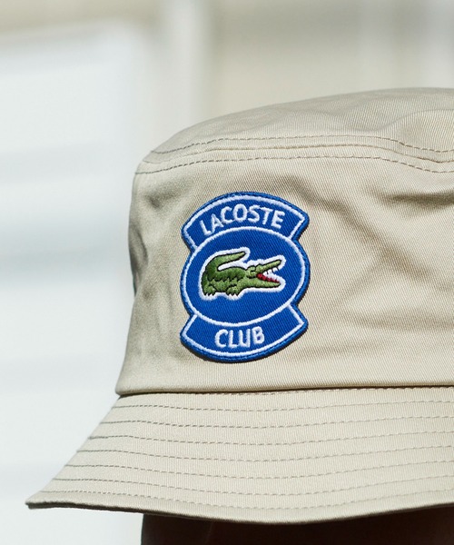 LACOSTE（ラコステ）の「【LACOSTE】ラコステエンブレムロゴバケットハット L1172（ハット・メンズ・ベージュ/ネイビー・FREE）」の4枚目の写真