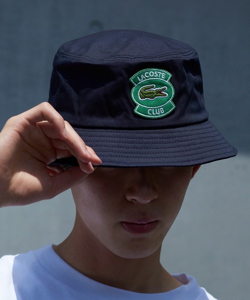 LACOSTE（ラコステ）の「【LACOSTE】ラコステエンブレムロゴバケットハット L1172（ハット・メンズ・ベージュ/ネイビー・FREE）」の8枚目の写真