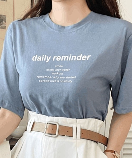 Dalfwin(ダールフィン)の「reminderレタリング半袖Tシャツ(Tシャツ/カットソー・レディース・アイボリー/ピンク/ベージュ/カーキ/ブルー/ブラック・FREE)」の5枚目の写真