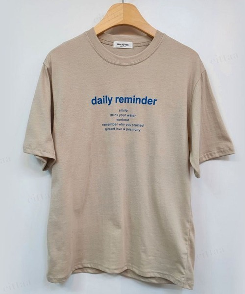 Dalfwin(ダールフィン)の「reminderレタリング半袖Tシャツ(Tシャツ/カットソー・レディース・アイボリー/ピンク/ベージュ/カーキ/ブルー/ブラック・FREE)」の15枚目の写真