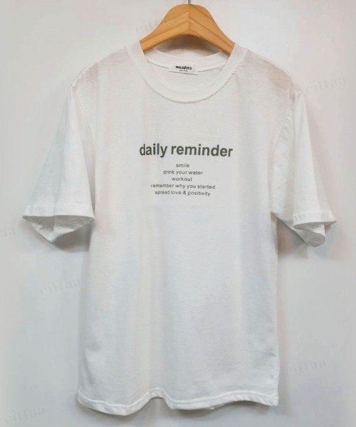 Dalfwin(ダールフィン)の「reminderレタリング半袖Tシャツ(Tシャツ/カットソー・レディース・アイボリー/ピンク/ベージュ/カーキ/ブルー/ブラック・FREE)」の10枚目の写真