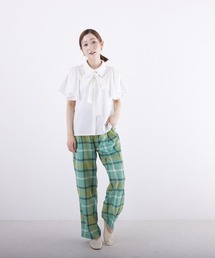 【papaver】エステルブロードボウタイラッフル袖BL