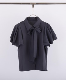 【papaver】エステルブロードボウタイラッフル袖BL