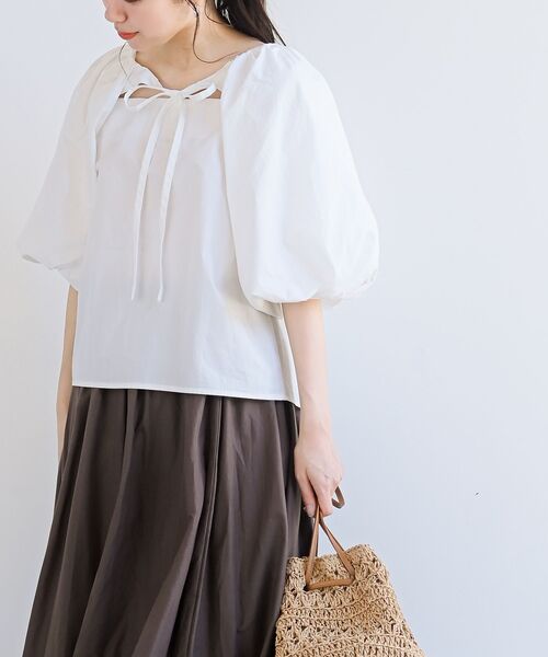 rps(アールピーエス)の「前後2WAYバルーン袖ブラウス(シャツ/ブラウス・レディース・ブラック/オフホワイト/マスタード/モカ・フリー)」の8枚目の写真