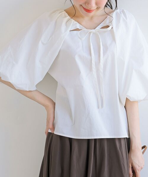 rps(アールピーエス)の「前後2WAYバルーン袖ブラウス(シャツ/ブラウス・レディース・ブラック/オフホワイト/マスタード/モカ・フリー)」の9枚目の写真