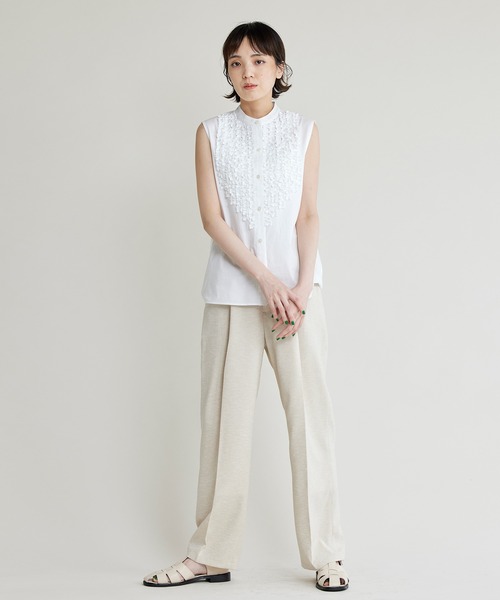 NOISE MAKER（ノイズメーカー）の「【手洗い可能】フリルノースリーブブラウス（シャツ/ブラウス・レディース・ホワイト/ネイビー・FREE）」の7枚目の写真