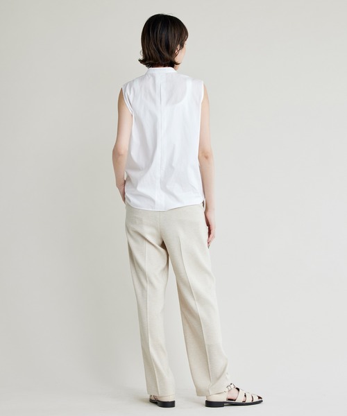 NOISE MAKER（ノイズメーカー）の「【手洗い可能】フリルノースリーブブラウス（シャツ/ブラウス・レディース・ホワイト/ネイビー・FREE）」の3枚目の写真