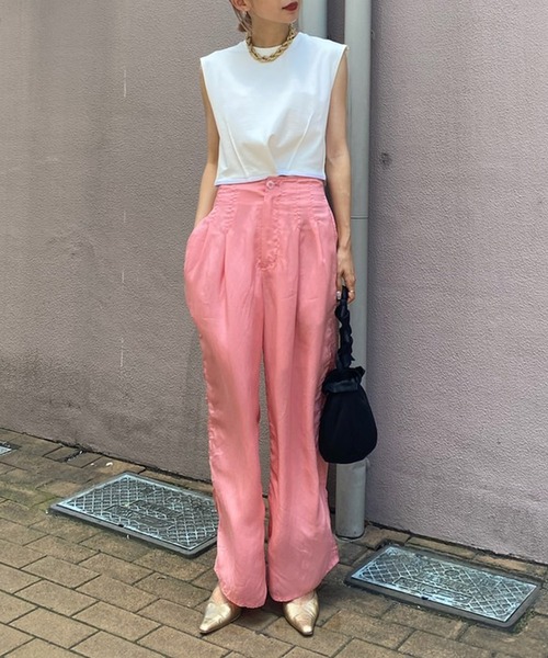 Ameri(アメリ)の「WAIST WRING SHORT TANK(Tシャツ/カットソー・レディース・ブラック/ボルドー/ホワイト・SMALL/MEDIUM)」の18枚目の写真