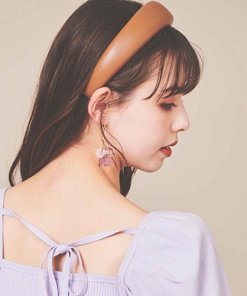 31 Sons de mode（トランテアン　ソン　ドゥ　モード）の「クリアフラワーイヤリング（イヤリング・レディース・ラベンダー/ブラウン・フリー）」の2枚目の写真