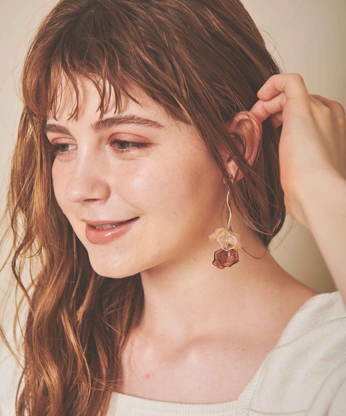 31 Sons de mode（トランテアン　ソン　ドゥ　モード）の「クリアフラワーイヤリング（イヤリング・レディース・ラベンダー/ブラウン・フリー）」の4枚目の写真