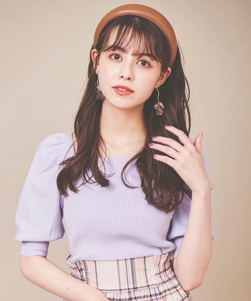 31 Sons de mode（トランテアン　ソン　ドゥ　モード）の「クリアフラワーイヤリング（イヤリング・レディース・ラベンダー/ブラウン・フリー）」の9枚目の写真