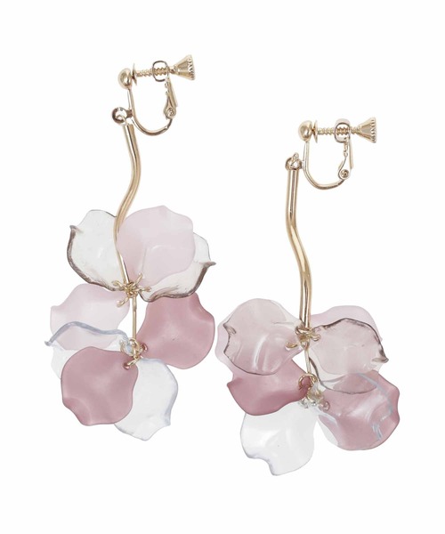 31 Sons de mode（トランテアン　ソン　ドゥ　モード）の「クリアフラワーイヤリング（イヤリング・レディース・ラベンダー/ブラウン・フリー）」の11枚目の写真