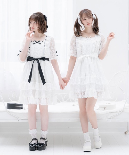 DearMyLove(ディアマイラブ)の「お姫様フリルレースワンピース(ワンピース・レディース・ブラック/ホワイト×ピンク/ホワイト/ホワイト×ブラック・XX-LARGE/LARGE/X-LARGE/MEDIUM)」の9枚目の写真