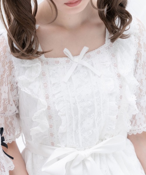 DearMyLove(ディアマイラブ)の「お姫様フリルレースワンピース(ワンピース・レディース・ブラック/ホワイト×ピンク/ホワイト/ホワイト×ブラック・XX-LARGE/LARGE/X-LARGE/MEDIUM)」の13枚目の写真