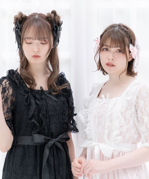 DearMyLove(ディアマイラブ)の「お姫様フリルレースワンピース(ワンピース・レディース・ブラック/ホワイト×ピンク/ホワイト/ホワイト×ブラック・XX-LARGE/LARGE/X-LARGE/MEDIUM)」の19枚目の写真