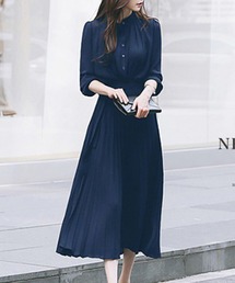 青色プリーツワンピース　サイズ1 値下げ中⭐️ PLEATS PLEASE プリーツプリーズ イッセイミヤケ PP80-JH616