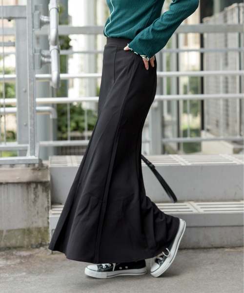 Loungedress カットジョーゼットマーメイドスカート　新品　黒 カットジョーゼットマーメイドスカート | LOUNGEDRESS(ラウンジ