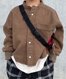 バンドカラー長袖シャツ■80~140cm