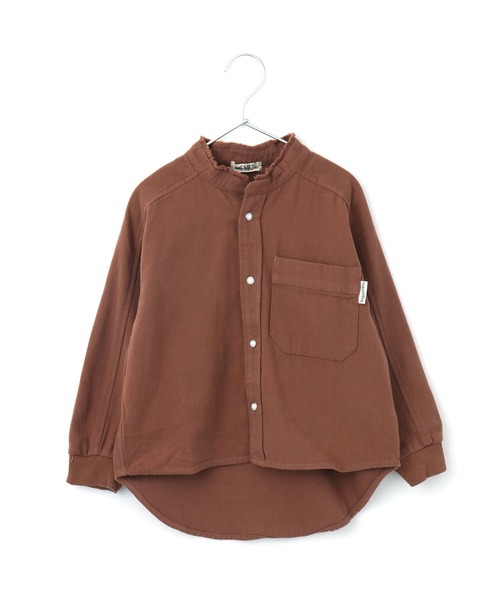 MAKE YOUR DAY(メイクユアデイ)の「バンドカラー長袖シャツ■80~140cm(シャツ/ブラウス・キッズ・ブラウン/ピンク/カーキ/ネイビー・100/130/140/80/110/90/120)」の4枚目の写真