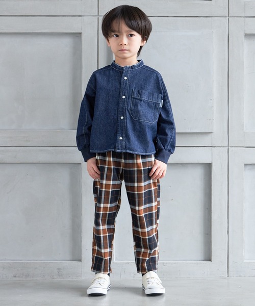 MAKE YOUR DAY(メイクユアデイ)の「バンドカラー長袖シャツ■80~140cm(シャツ/ブラウス・キッズ・ブラウン/ピンク/カーキ/ネイビー・100/130/140/80/110/90/120)」の6枚目の写真